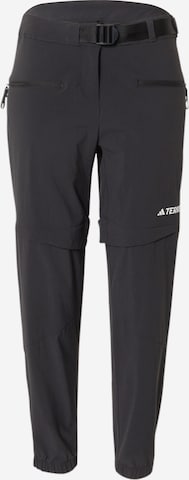 ADIDAS TERREX Tapered Outdoor Pants 'Utilitas Zip-Off' in Black: front