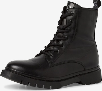 Tamaris Lace-Up Ankle Boots in Black: front