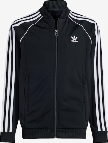 ADIDAS ORIGINALS Zip-Up Hoodie 'Adicolor' in Black: front