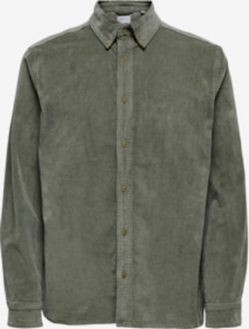 Only & Sons Regular fit Button Up Shirt 'Michael' in Green: front