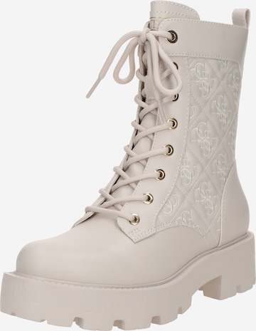 GUESS Lace-Up Ankle Boots 'YANCEE' in White: front