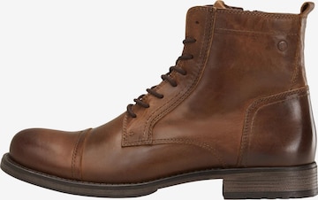 JACK & JONES Lace-Up Boots 'Russel' in Brown: front