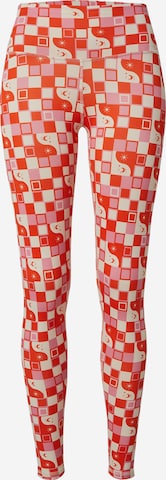 Hey Honey Skinny Workout Pants 'DAYANDNIGHT' in Red: front