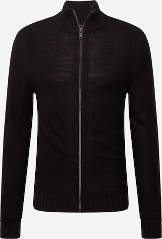BOSS Knit Cardigan 'Avac' in Black: front