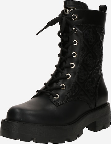 GUESS Lace-Up Ankle Boots 'YANCEE' in Black: front